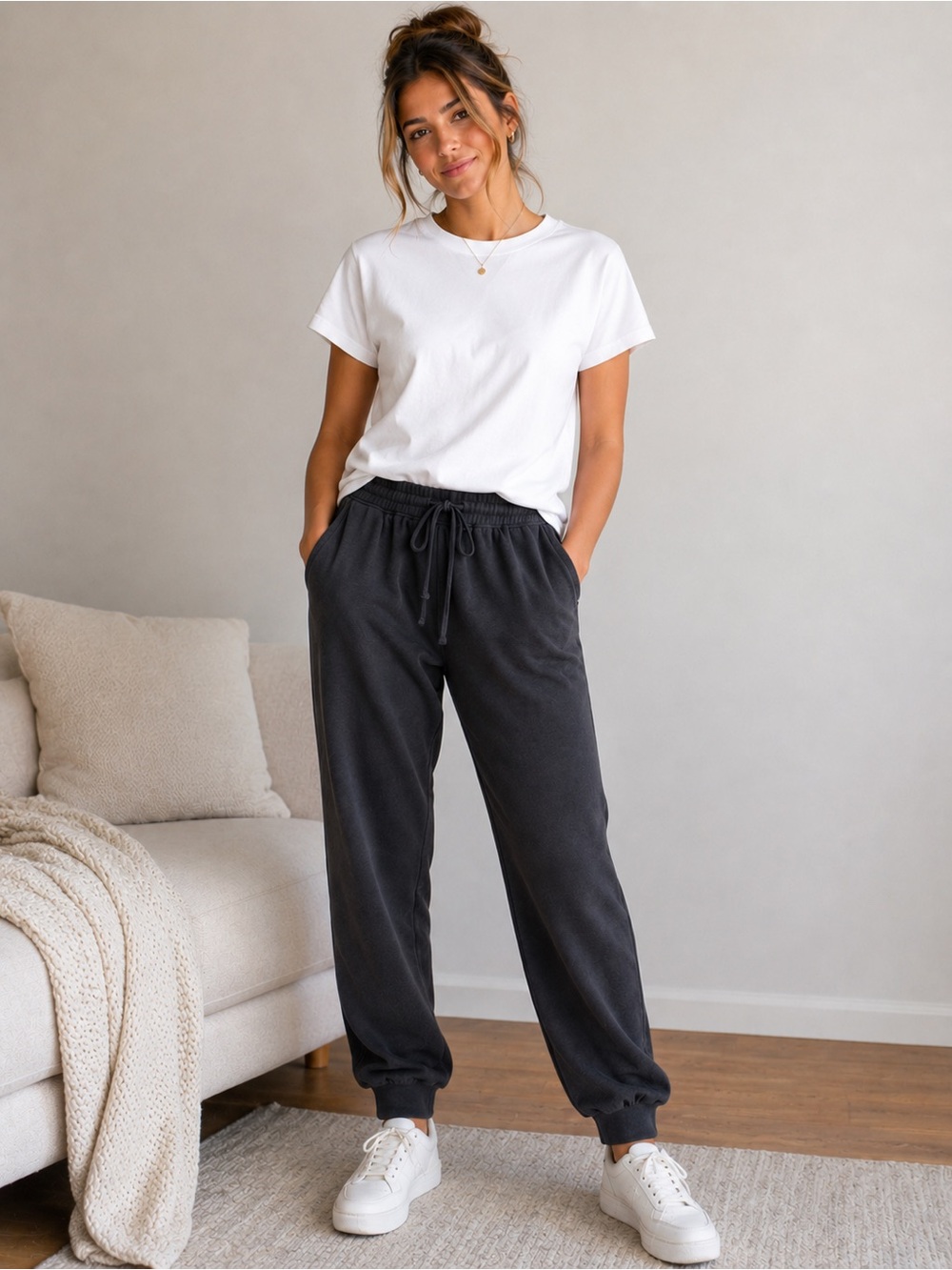 tek gear Black Drawstring Joggers for Women